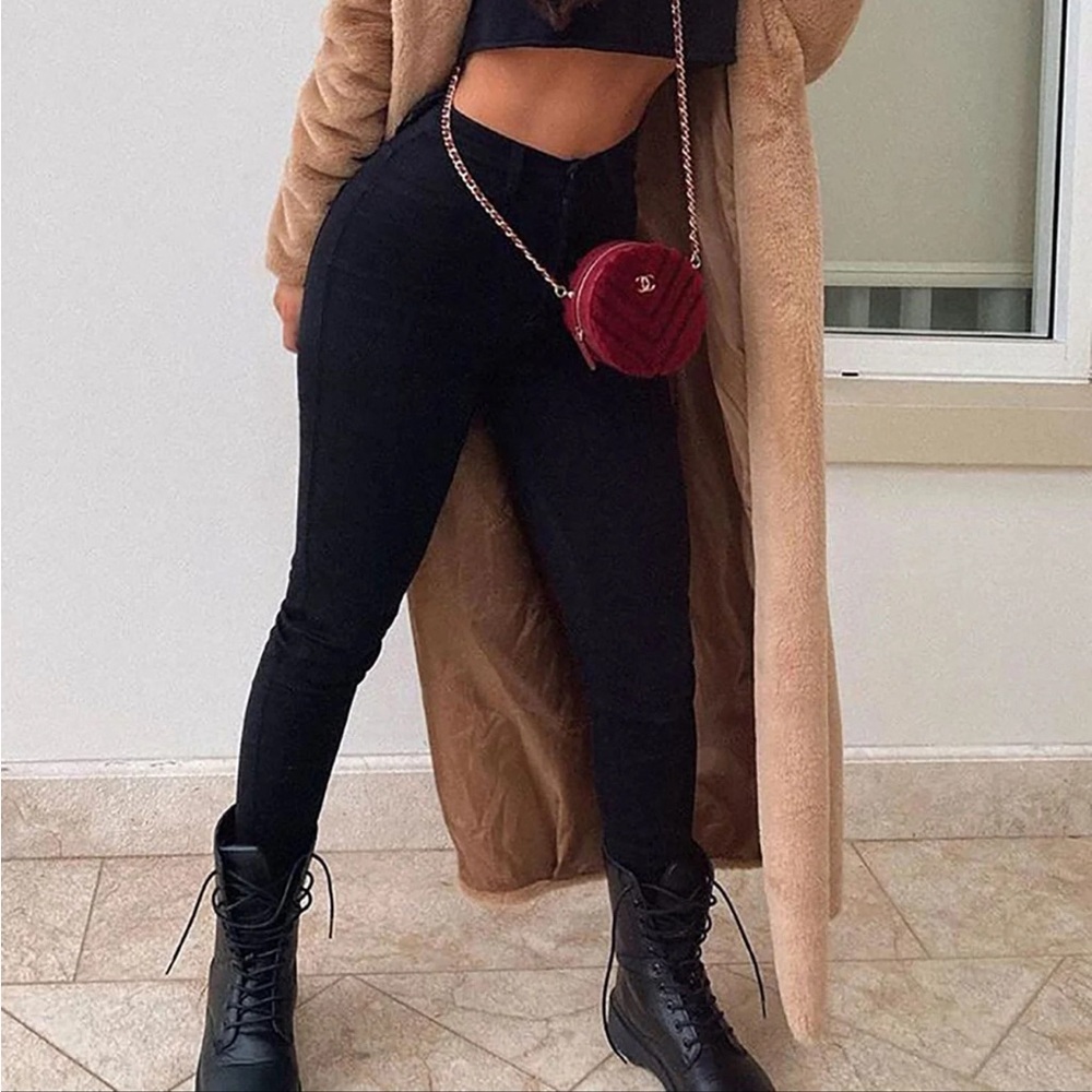 Classic high waist black skinny jeans